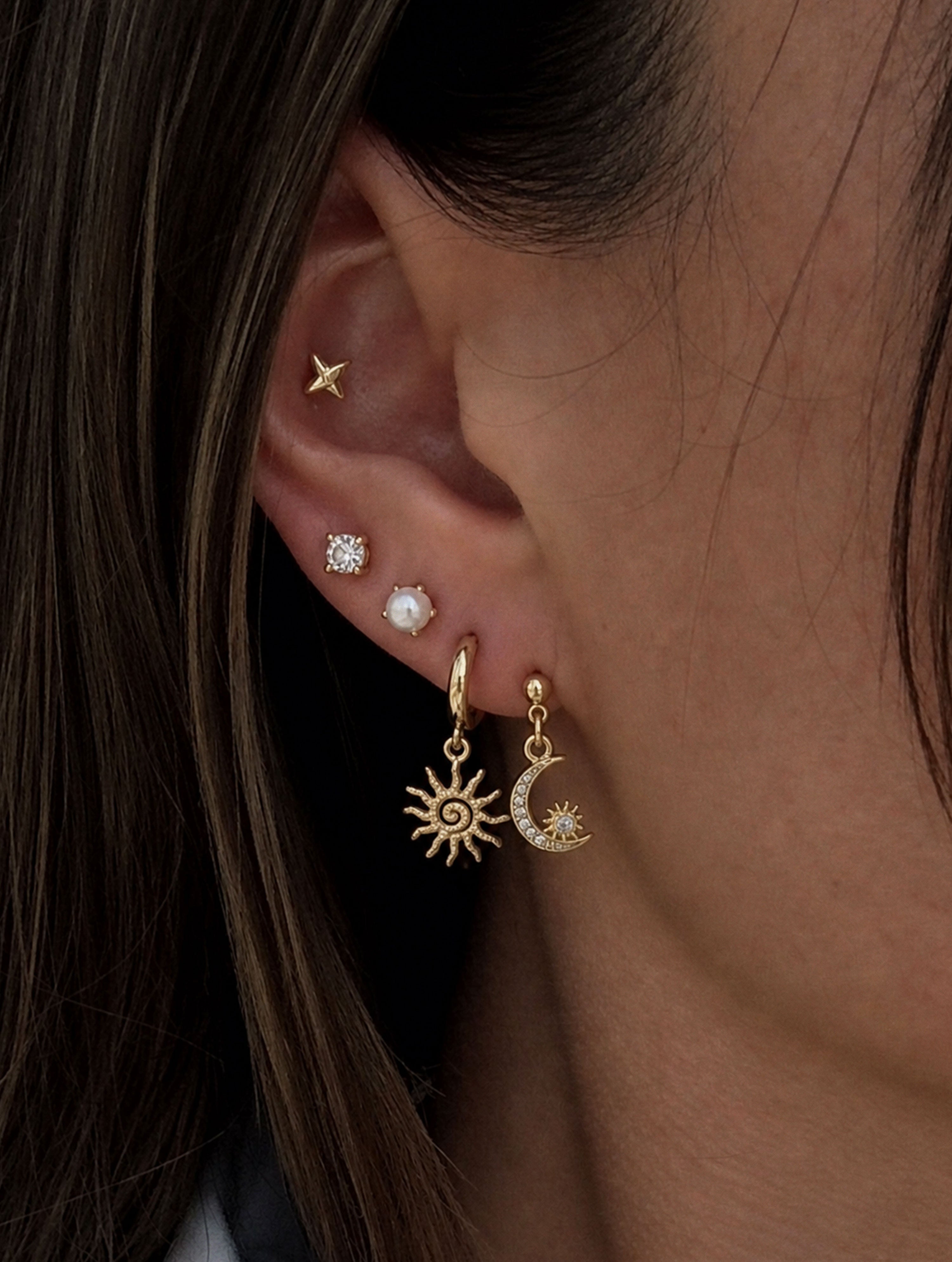 Lizzie Sun Moon Rising Stud Set