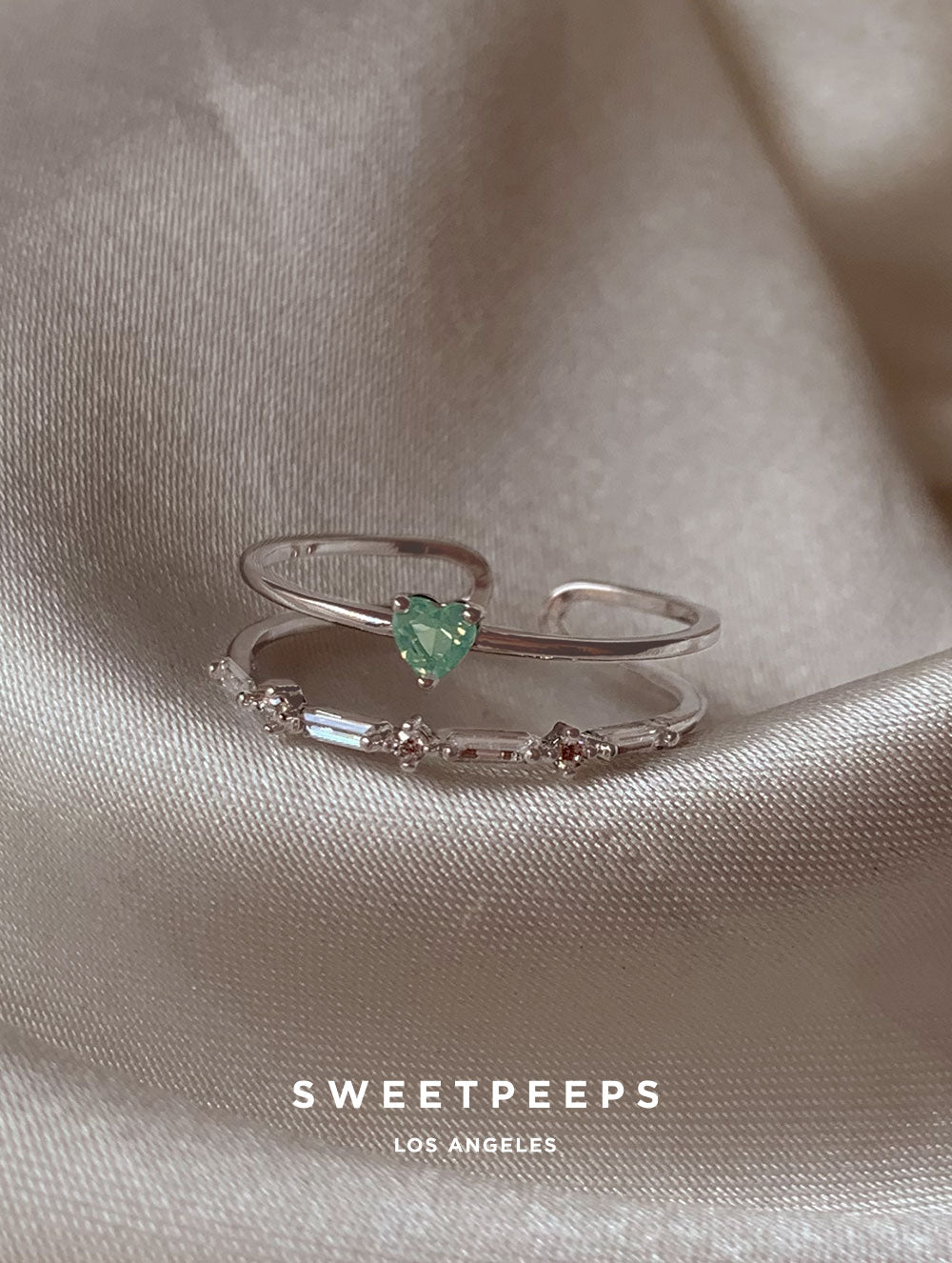Sage Heart Ring - Silver