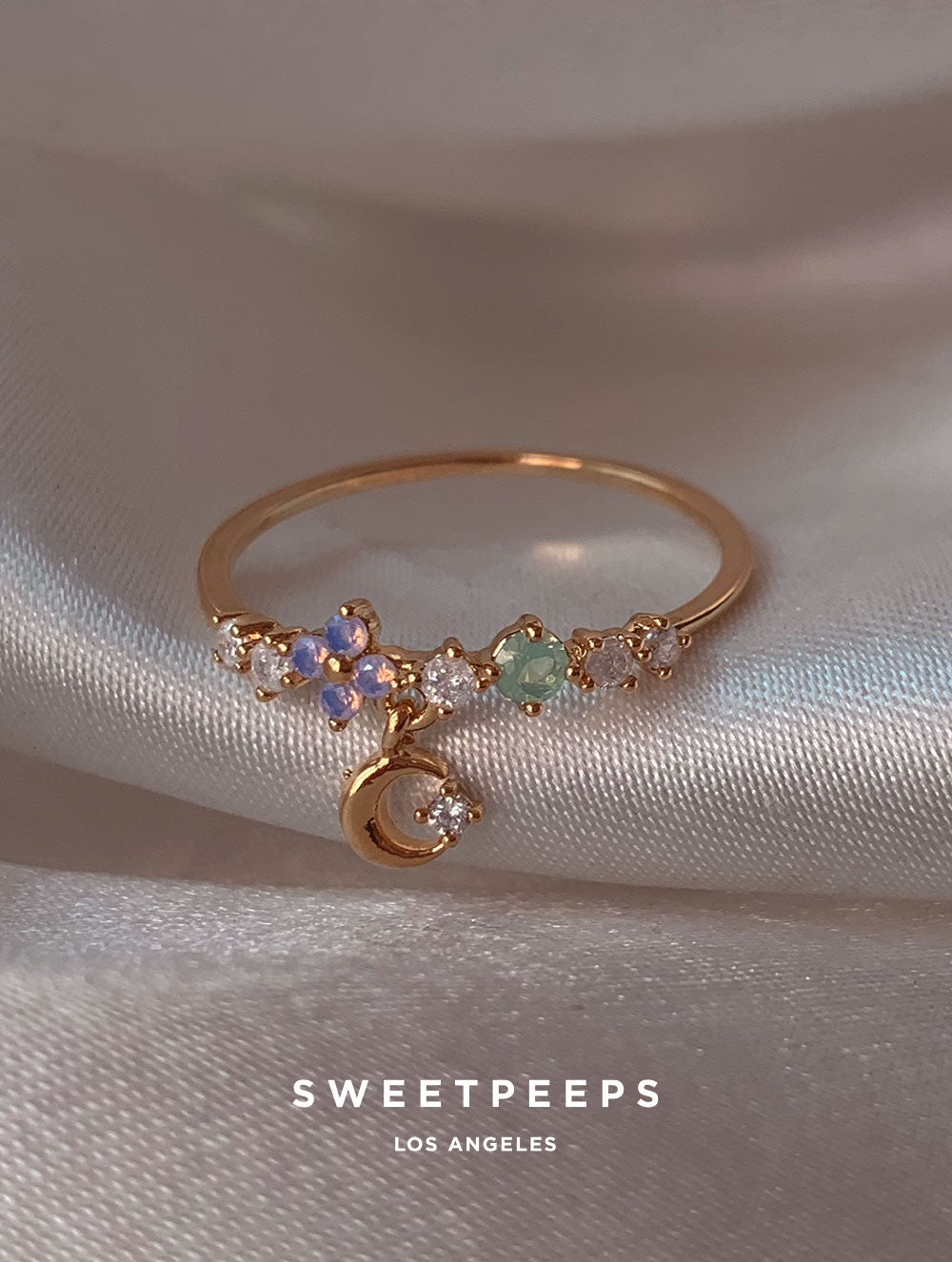 Ellison Moon Dangle Ring