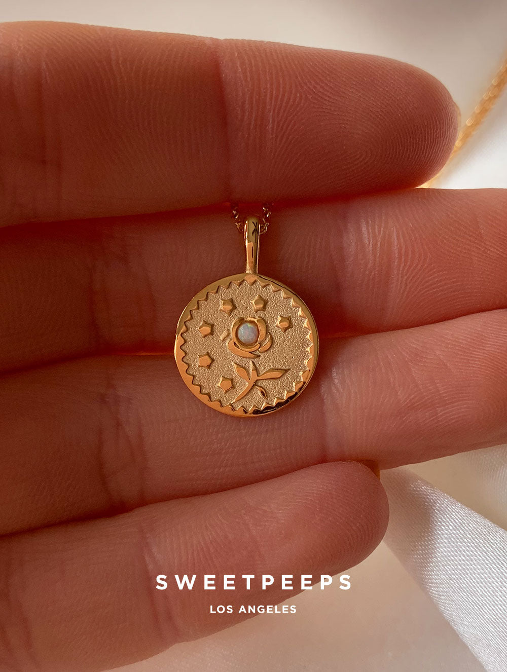 Debossed Rose Necklace