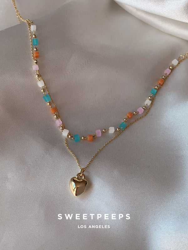Marlowe Pastel Heart Necklace