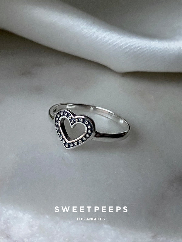 Sterling Silver Heart Outline Ring