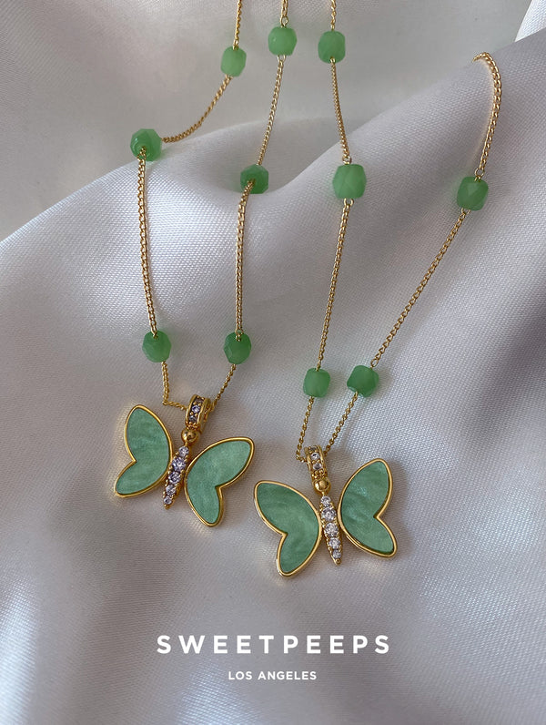 Matcha Green Butterfly Necklace