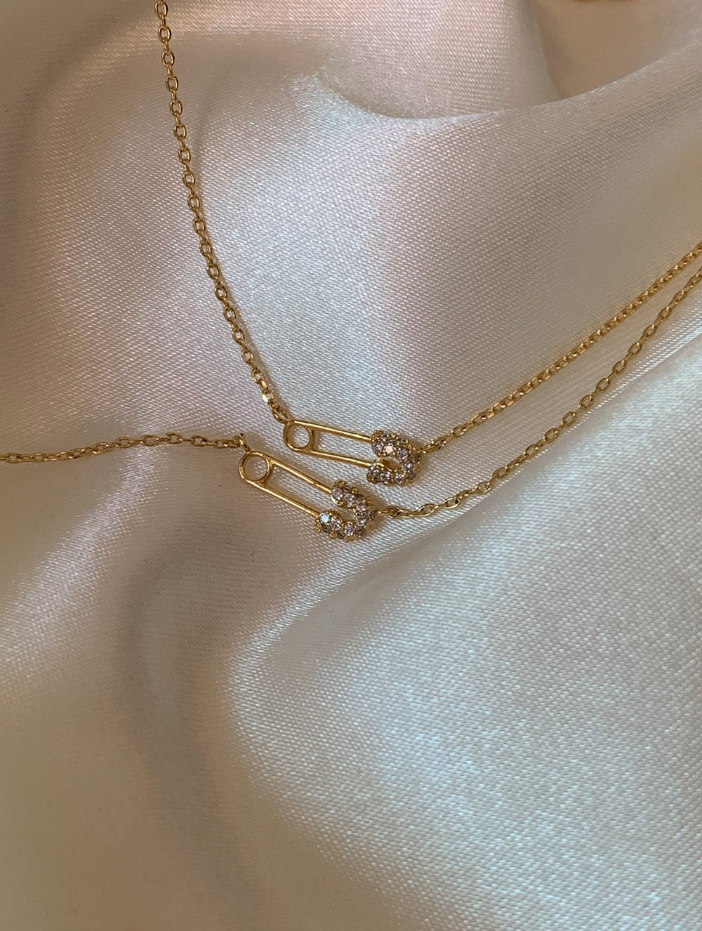 Tiny Safety Pin Necklace