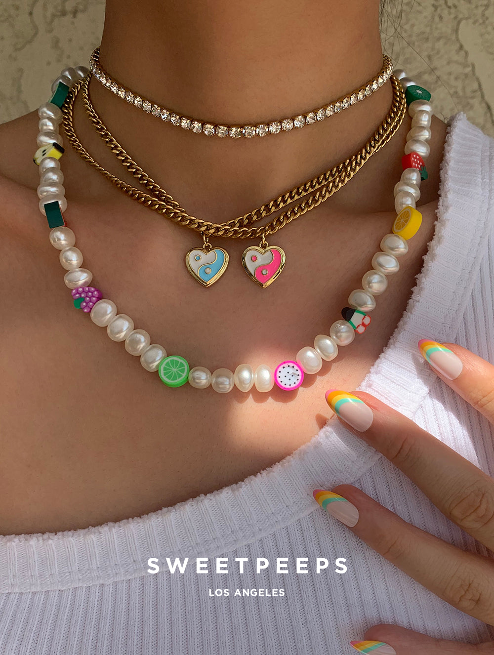 Pastel Heart Yin Yang Choker