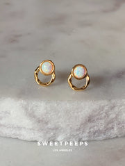 Opal Round Studs