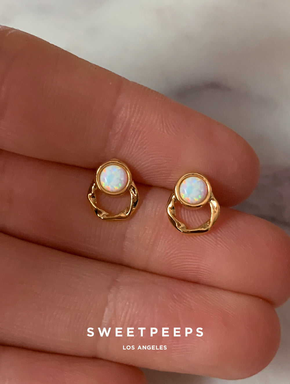 Opal Round Studs