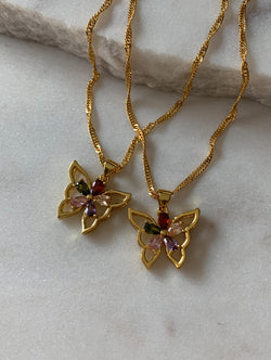 Colorful Butterfly Necklace (CB)