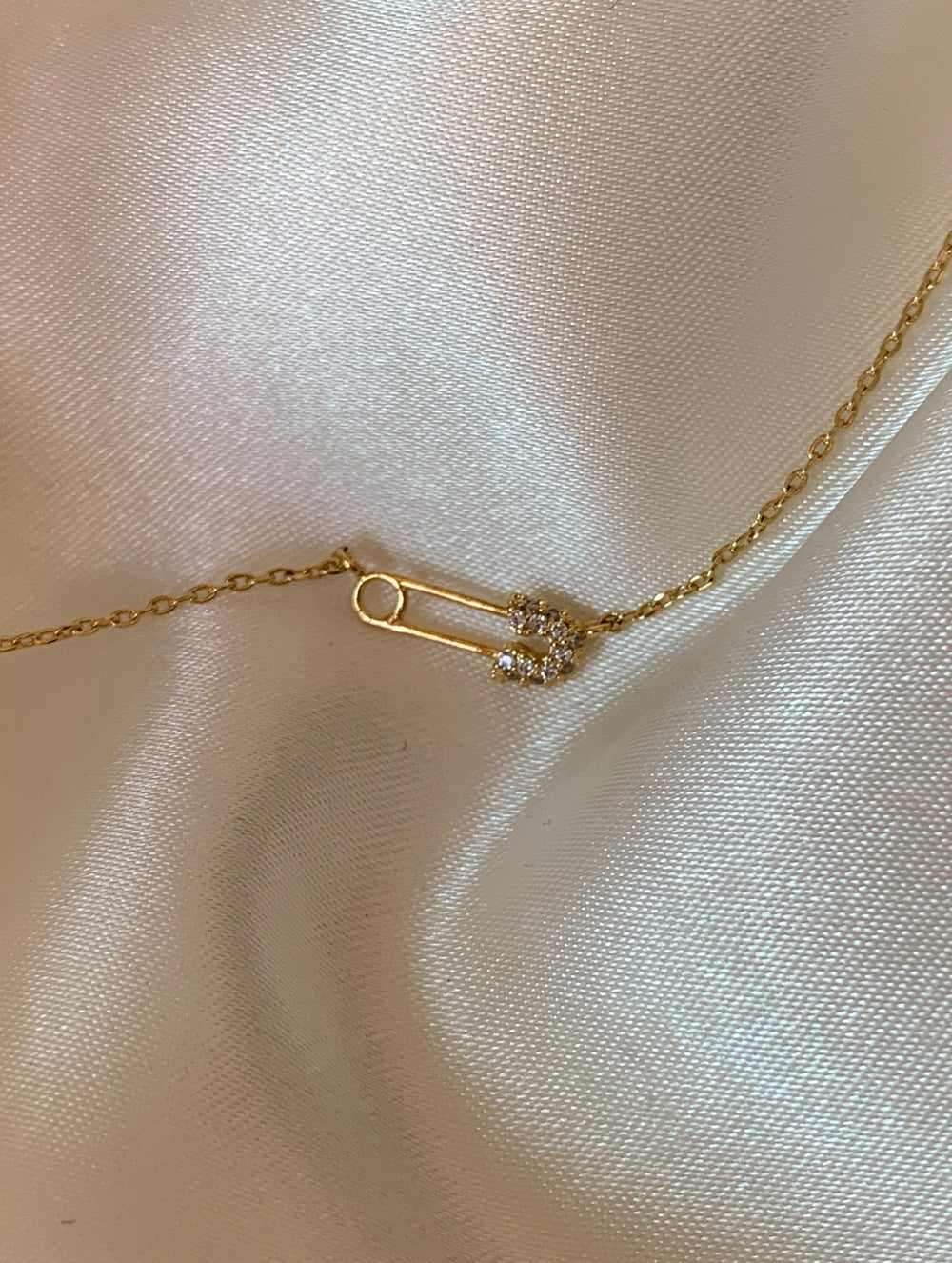 Tiny Safety Pin Necklace