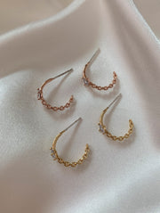 Chain Crystal Hoops