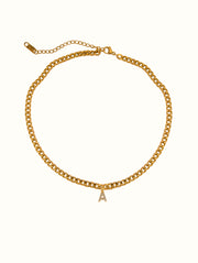Initial Cuban Choker Necklace (N)