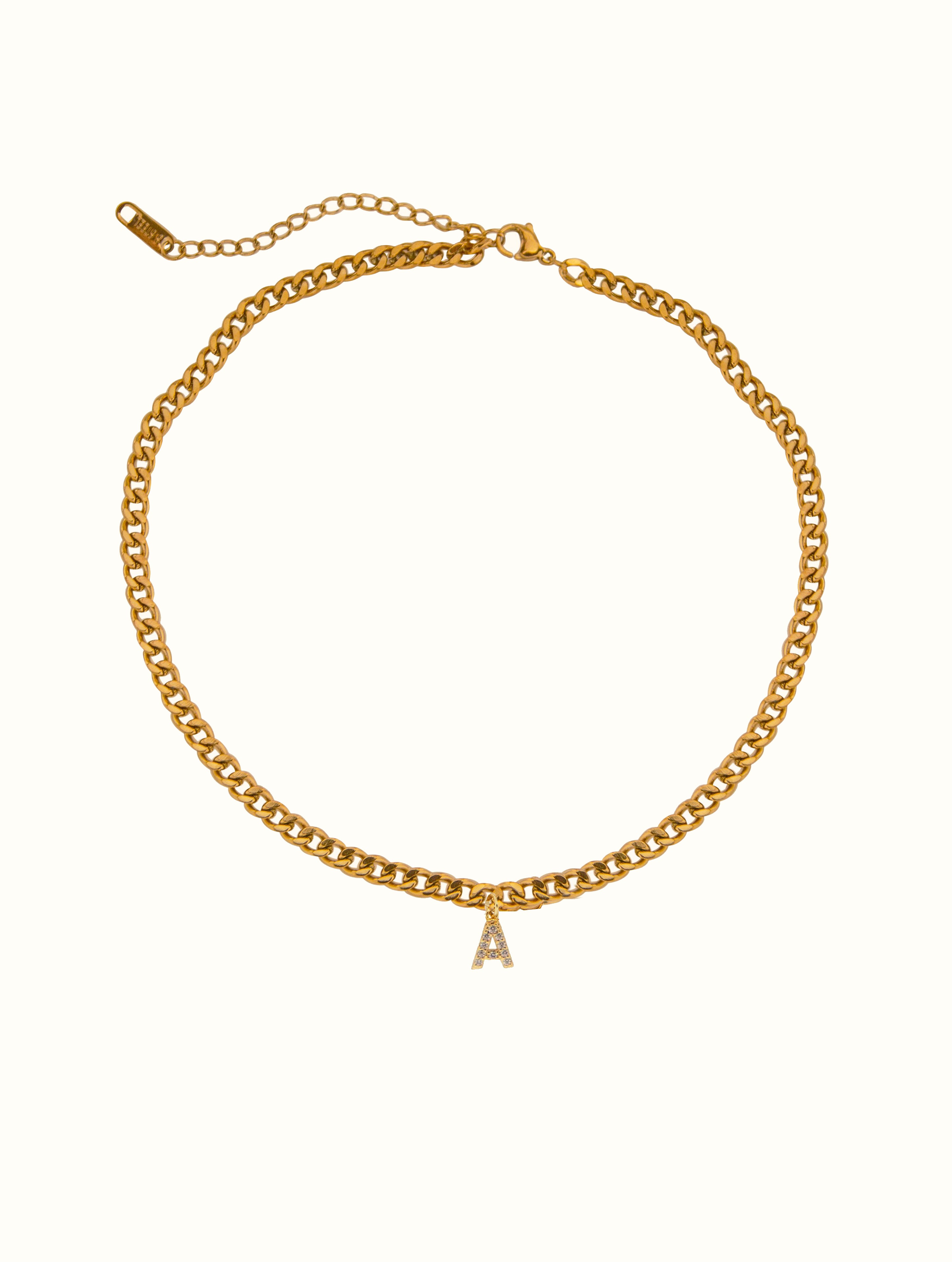 Initial Cuban Choker Necklace (N)
