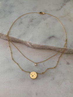 18K Gold Dipped Layered Stardust Coin Necklace (SC) – SP Inc.