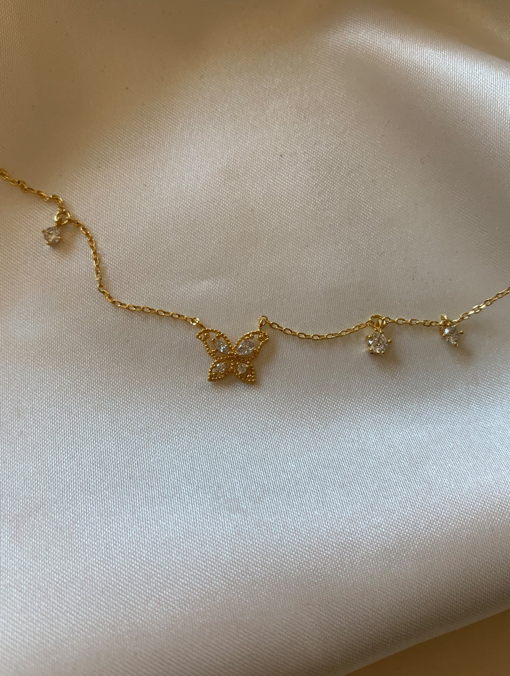 Tiny Butterfly Diamonds Necklace (BD) – SP Inc.