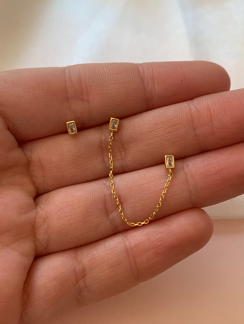 18K Gold Dipped Stud Chain Set