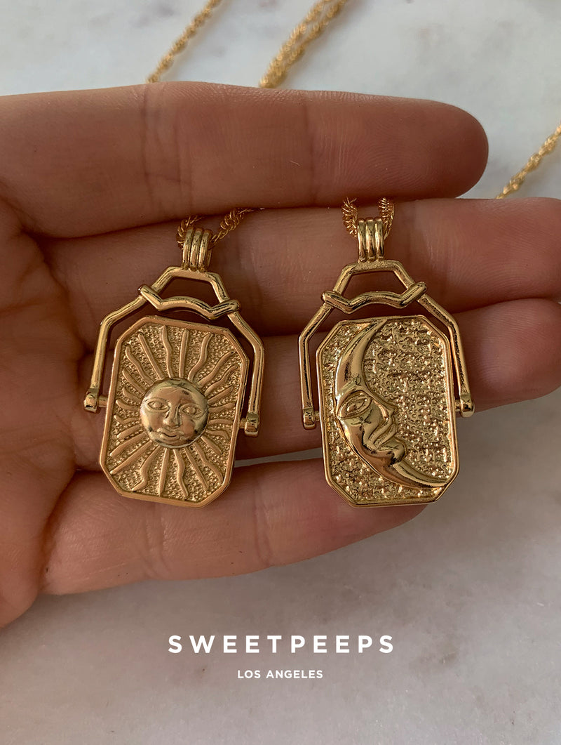 Double Sided Sun & Moon Necklace