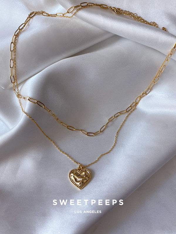 Chain & Heart Necklace (2CEF)
