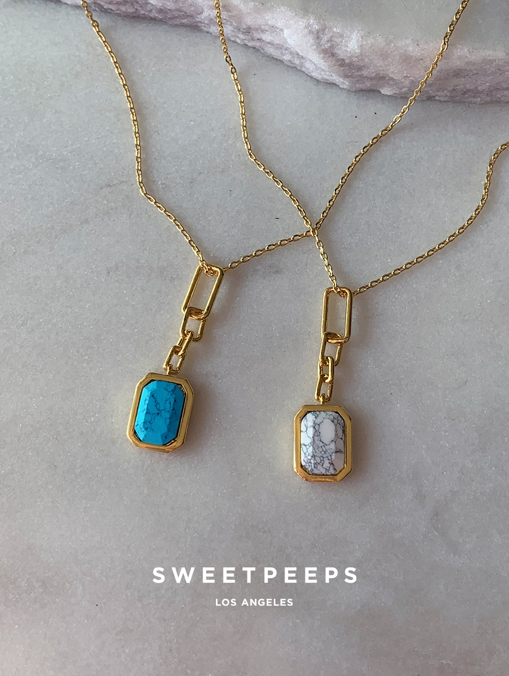 Stone Chain Pendant Necklace