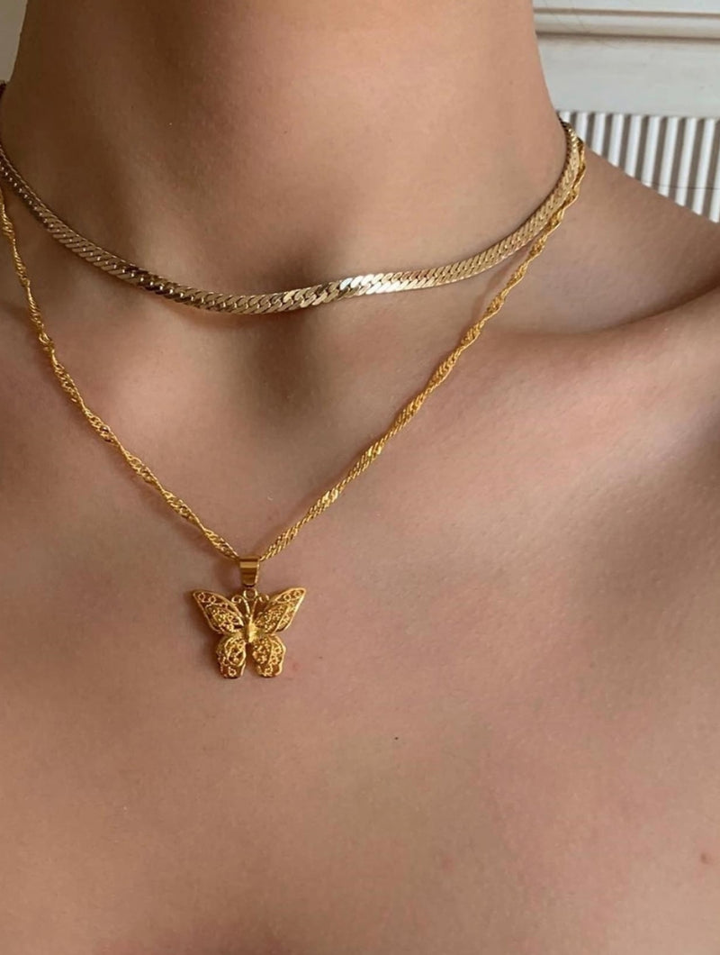 18K Gold Filled Sophie Gold Butterfly Necklace