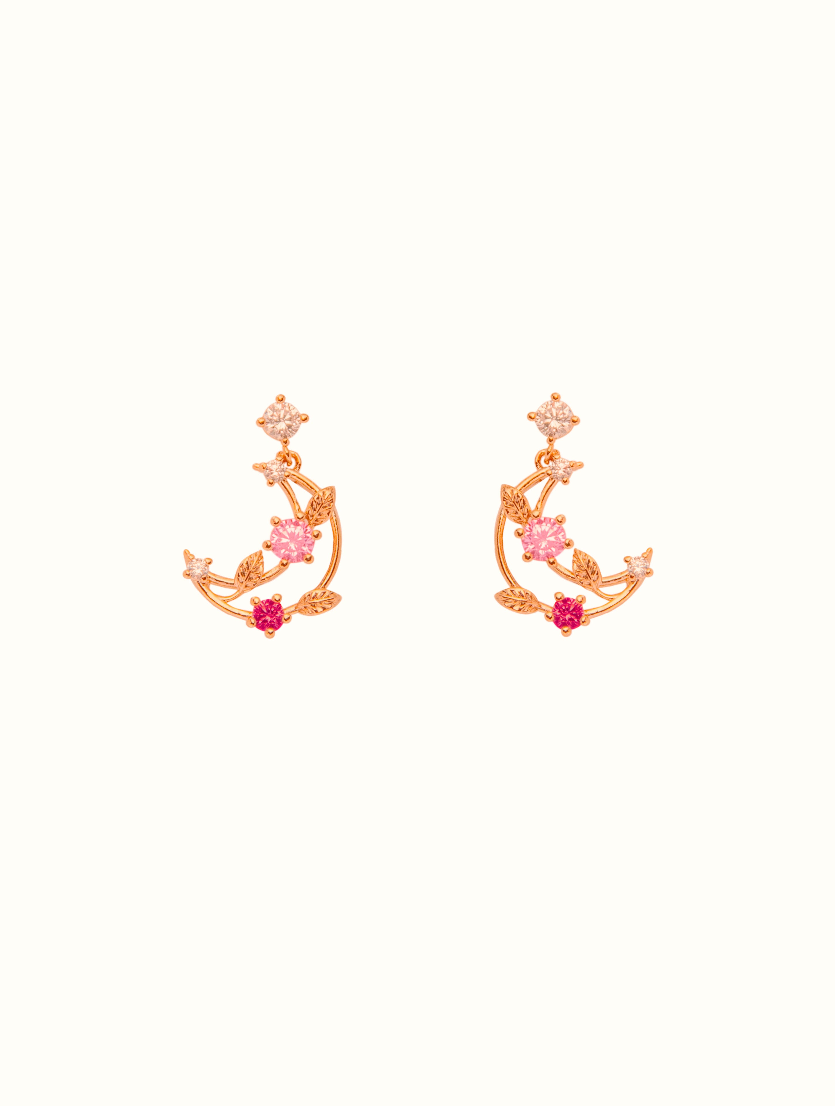 Crescent Jewel Encrusted Studs