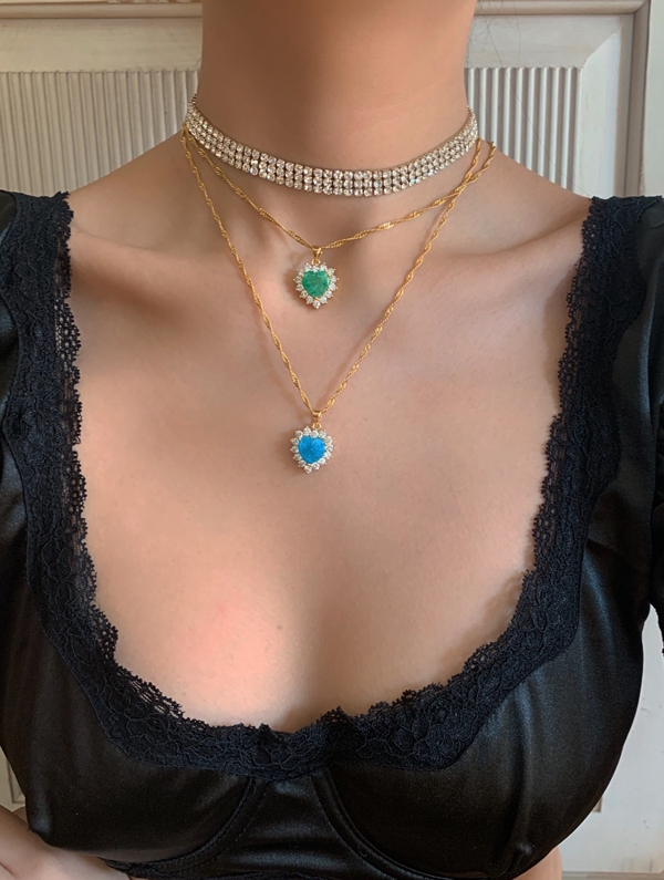 Blue Royal Heart Necklace