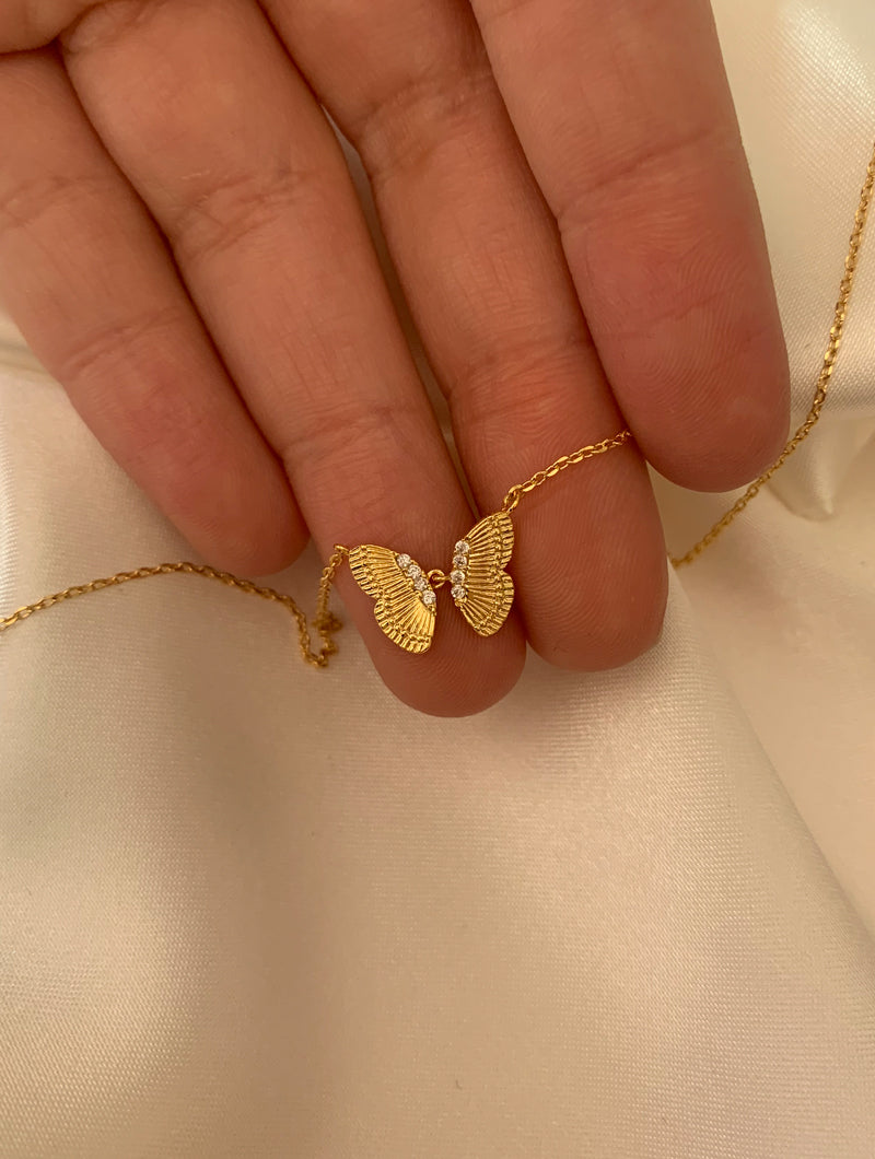 18K Gold Dipped Tiny Butterfly Necklace