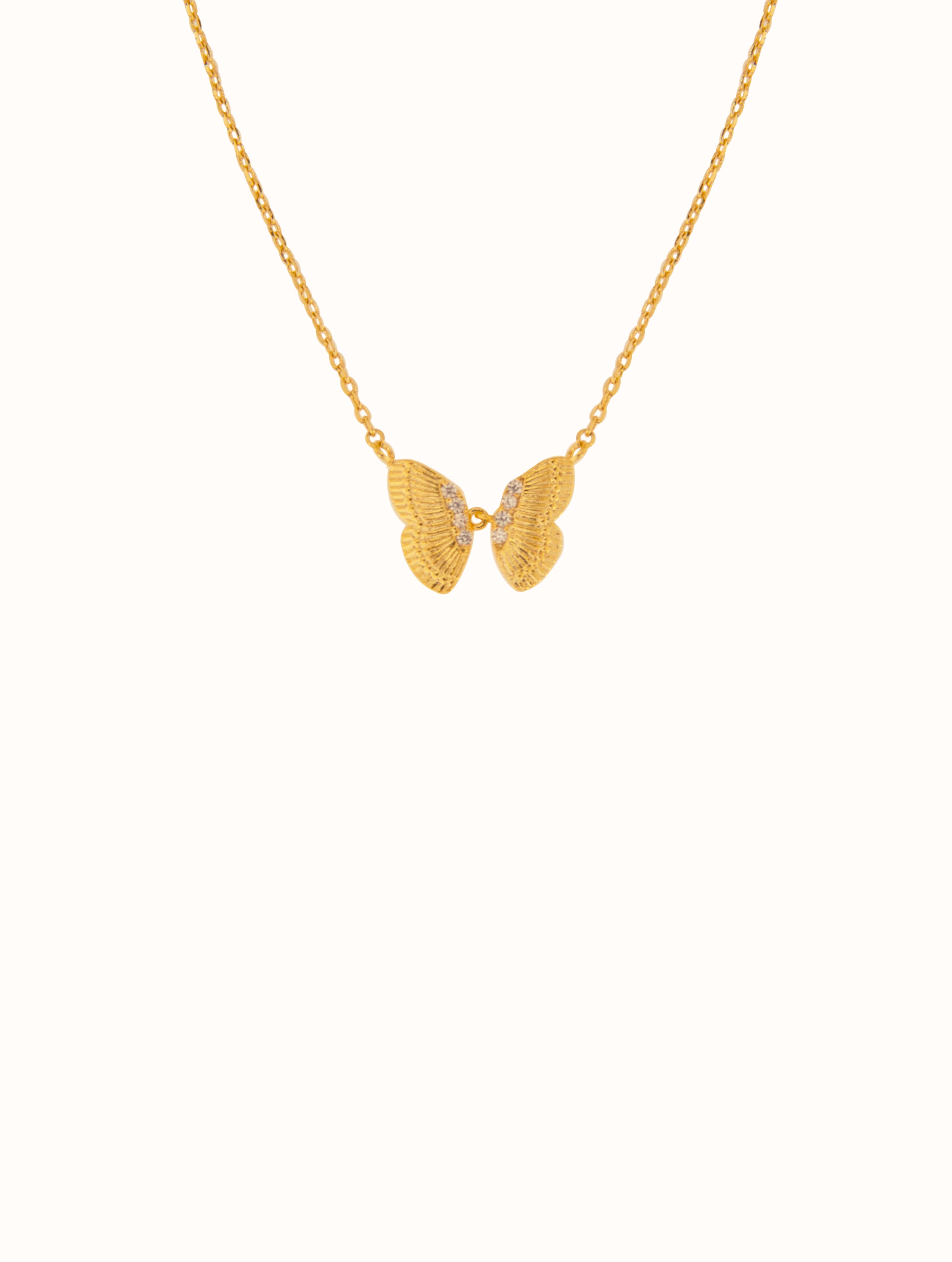 18K Gold Dipped Tiny Butterfly Necklace