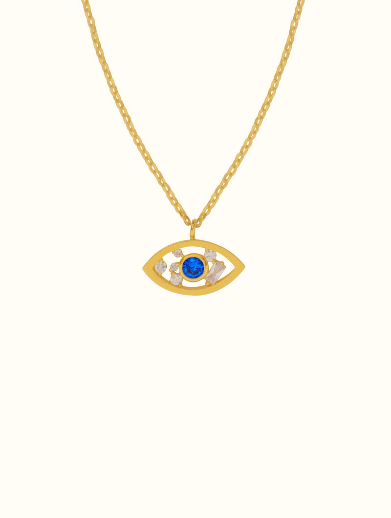 18K Blue Evil Eye Necklace (Blue)