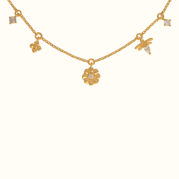 Sunflower Tiny Charm Necklace (bee) – SP Inc.