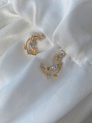 Crescent Jewel Encrusted Studs