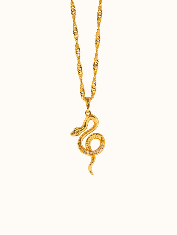 18K Gold Filled Snake Necklace