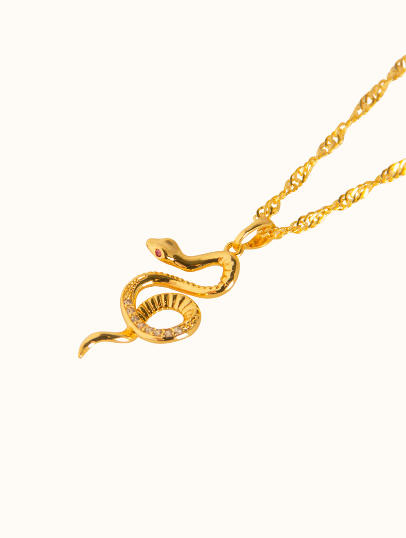 18K Gold Filled Snake Necklace