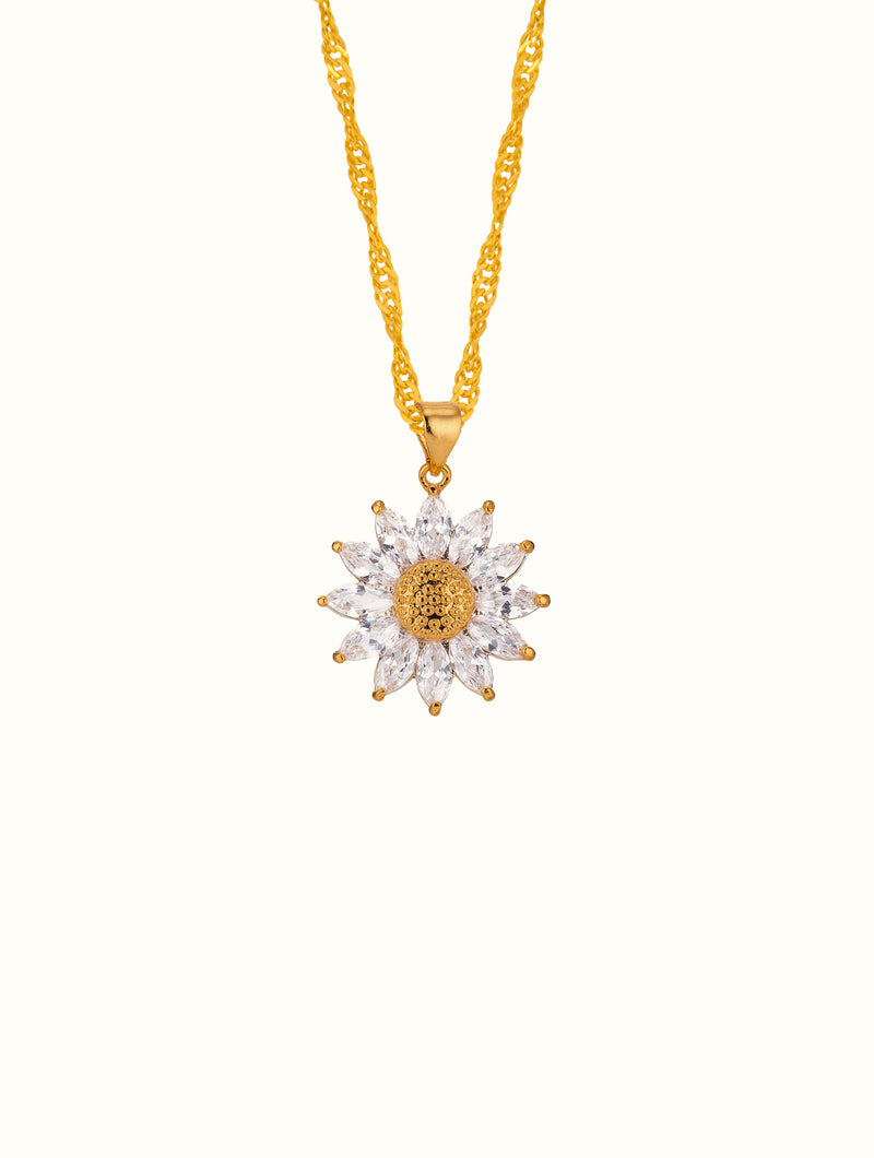 Gold Filled Sunflower Necklace (NS)