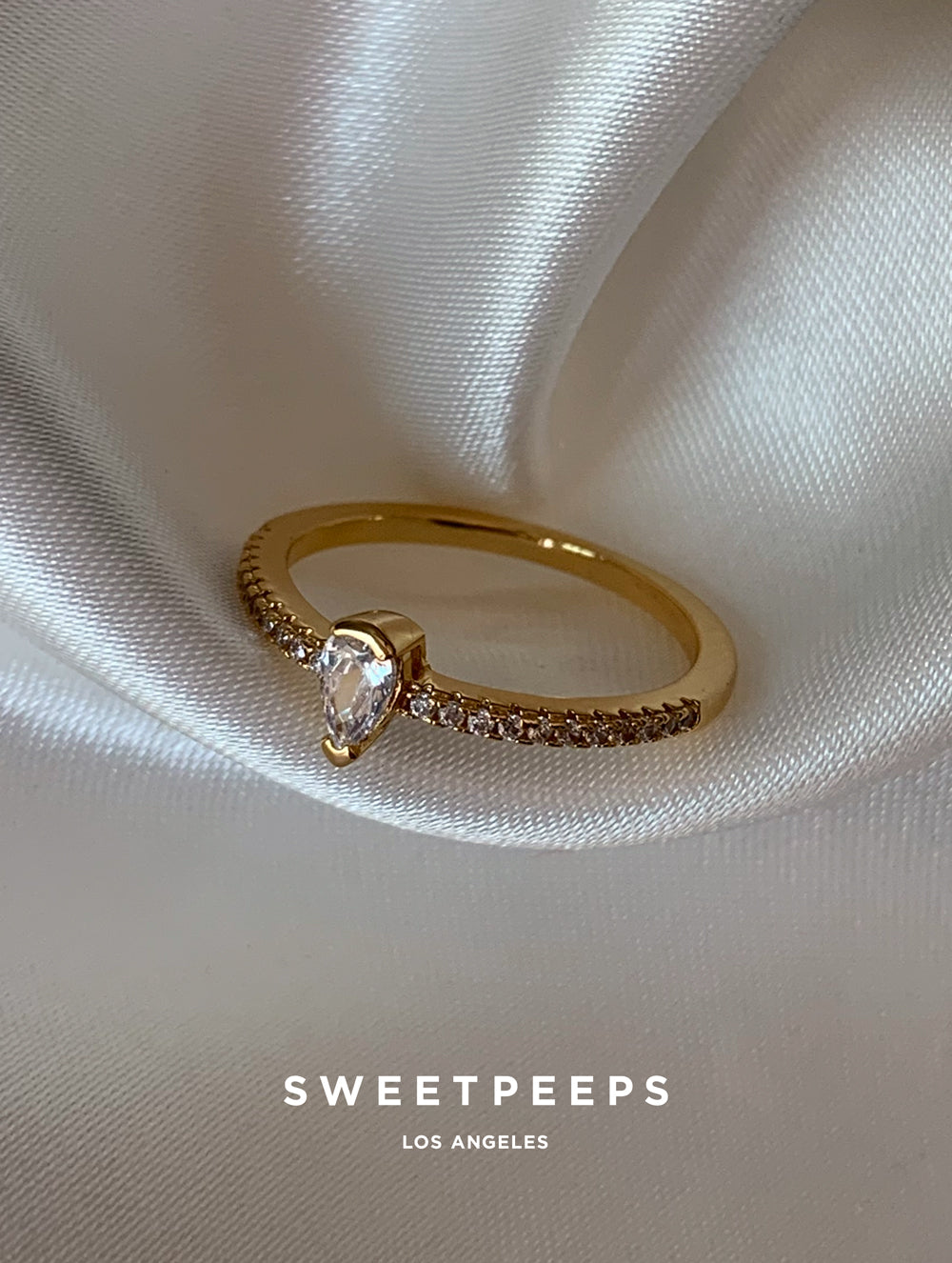 Ultra Thin Pear Shape Ring