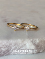 Ultra Thin Pear Shape Ring