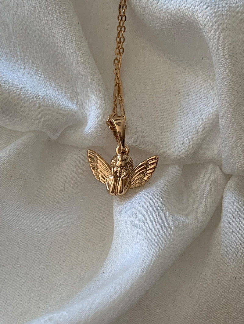 angel pendant necklace gold