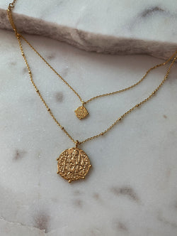 18K Gold Dipped Layered Coin Necklace