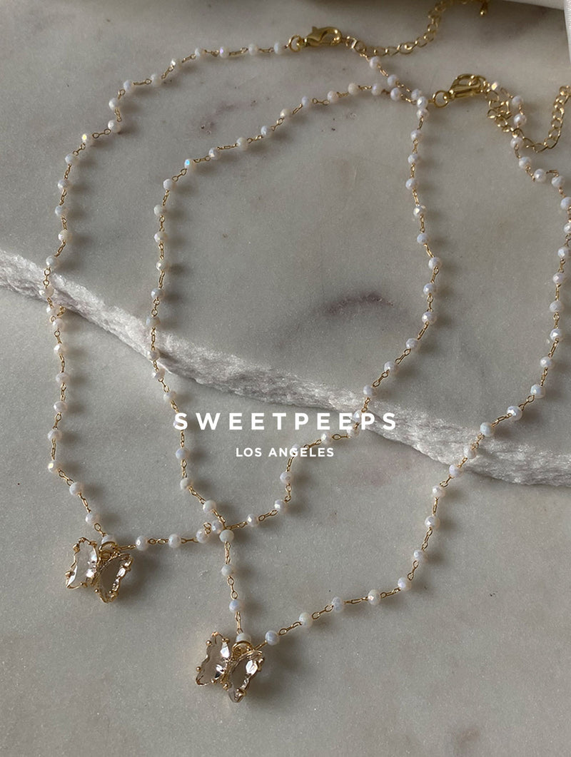 Penelope Pearl Butterfly Necklace