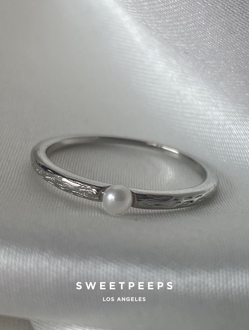 Sterling Silver Thin Pearl Ring – SP