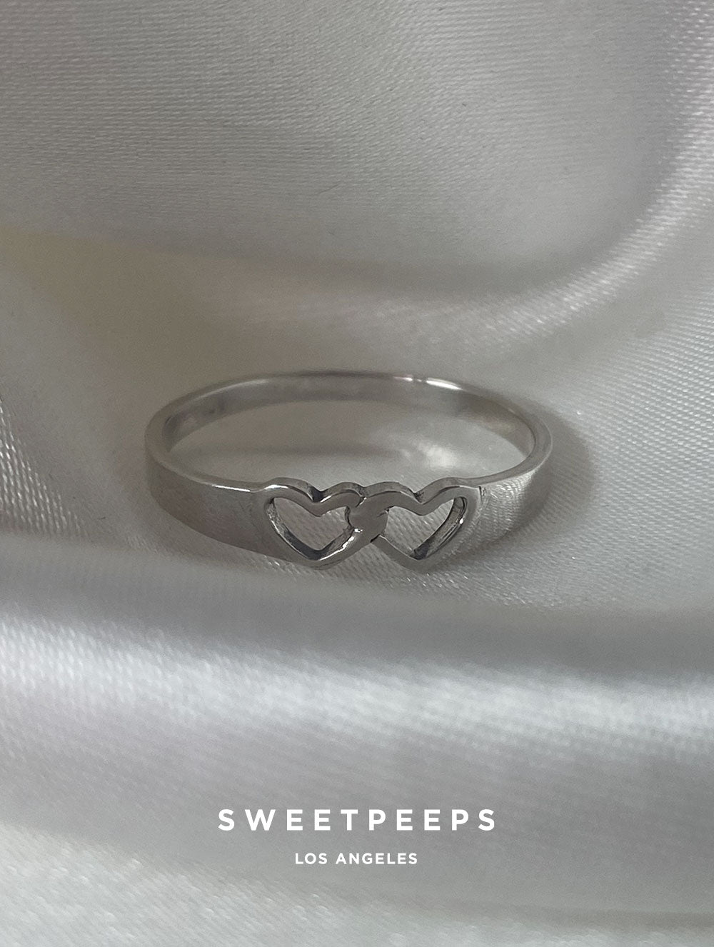 Sterling Silver Heart Links Ring