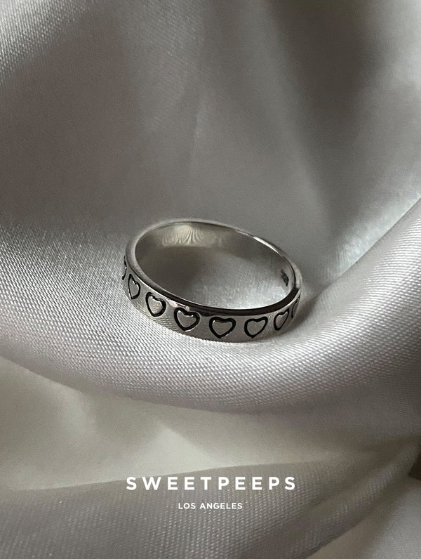 Sterling Silver Drawn Heart Ring