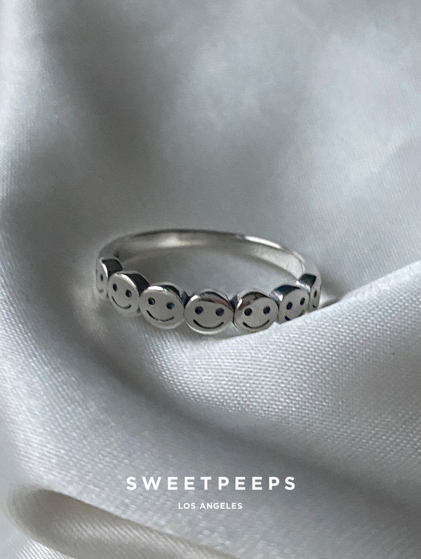 Sterling Silver Smiley Face Ring