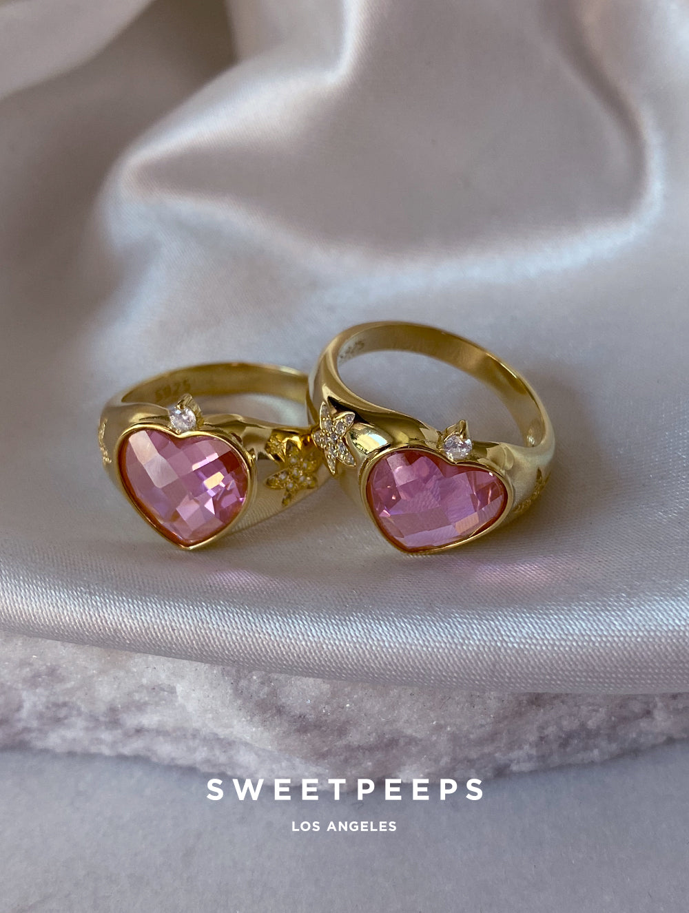 Kawaii Star Heart Ring