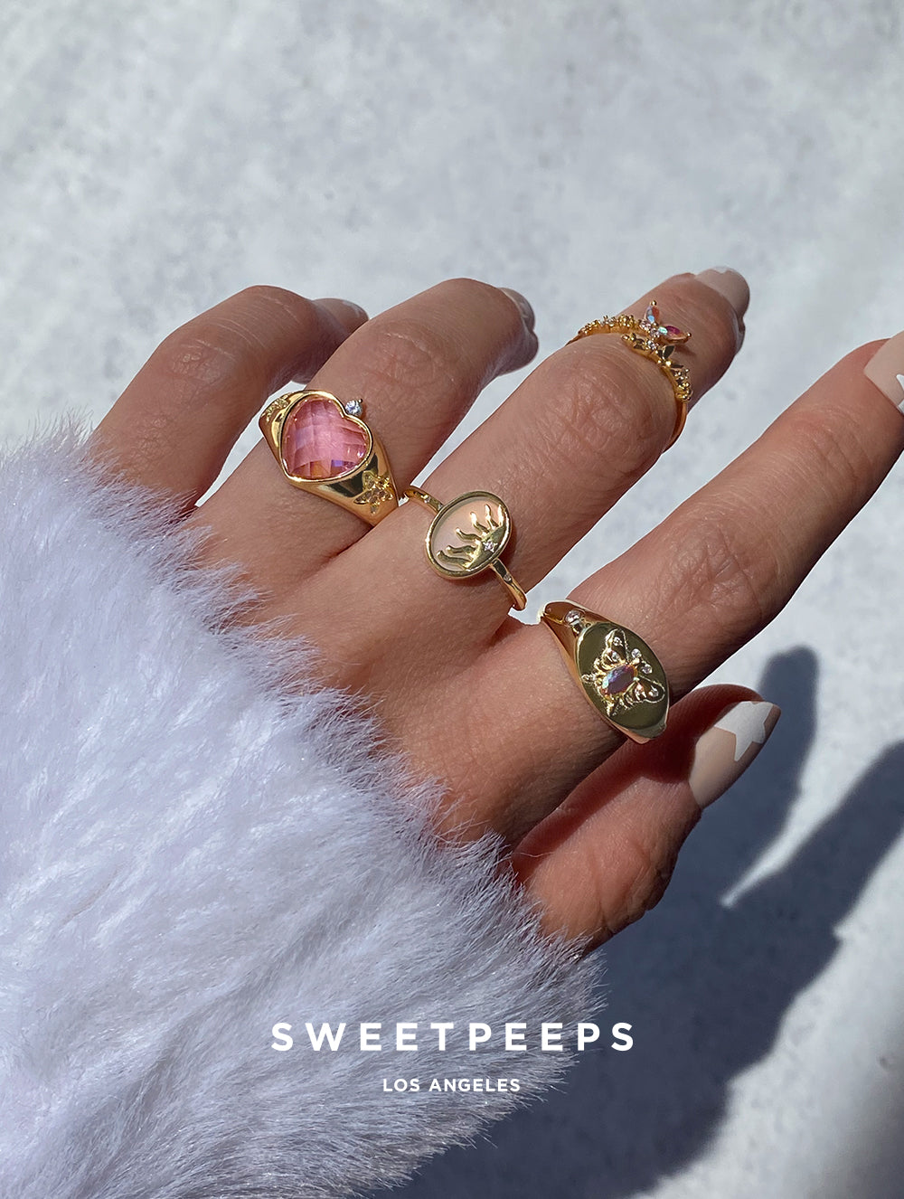 Kawaii Star Heart Ring