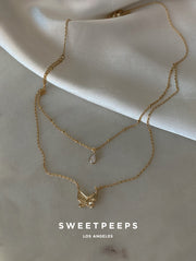 Tear Drop & Butterfly Necklace