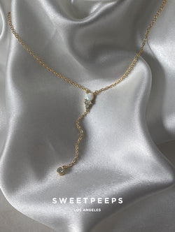 18K Gold Dipped Lariat Necklace (Opal Classic)