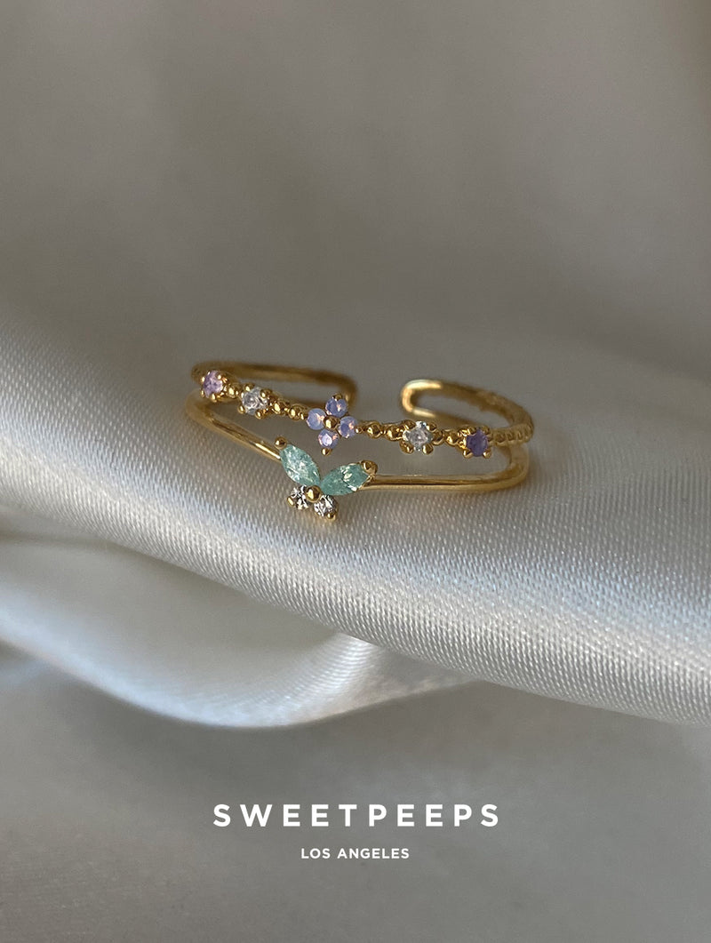 Mint Pastel Butterfly Ring