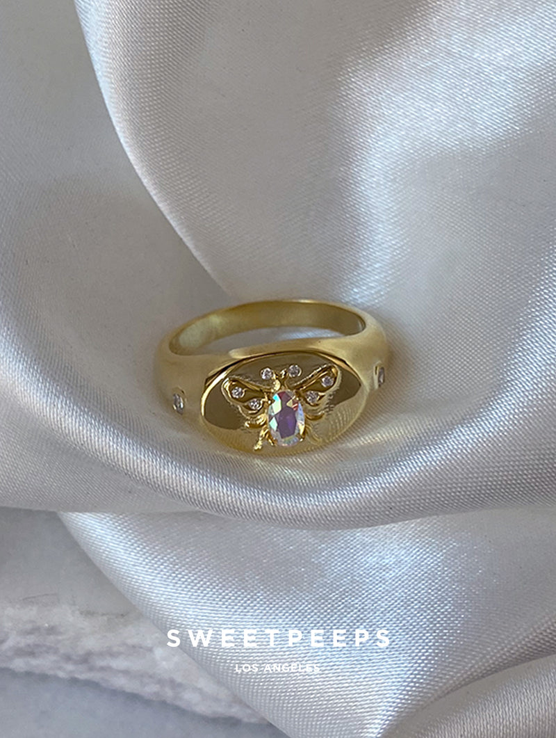 Opal Bee Signet Ring (Bee Signet)