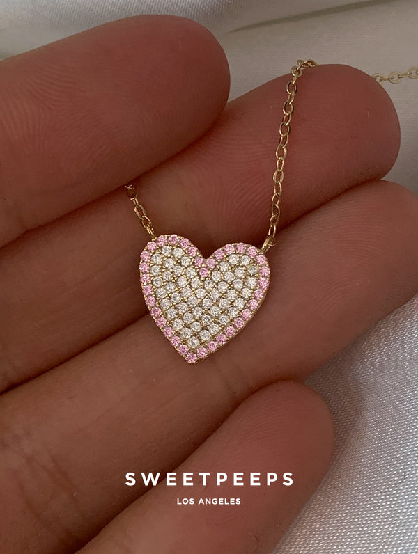 Gradient Pink Heart Necklace
