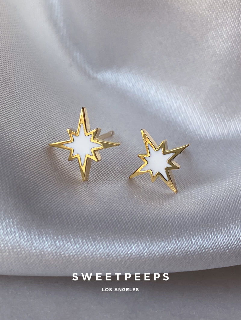 18K Shining Bright Star Studs